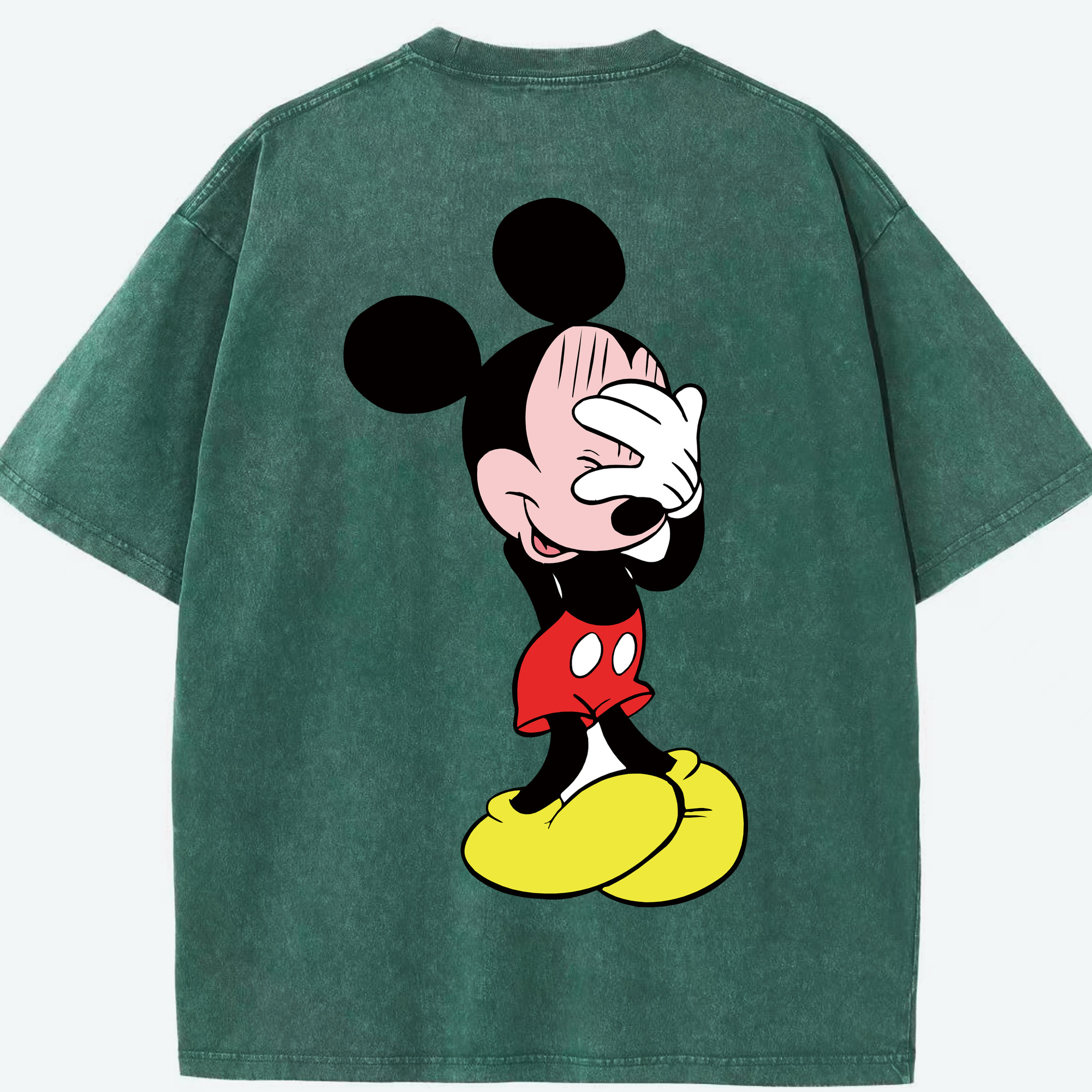 （画像用） ミッキーマウス Mickey Mouse 綿100% ヴィンテージ風 半袖Tシャツ（背面プリント）